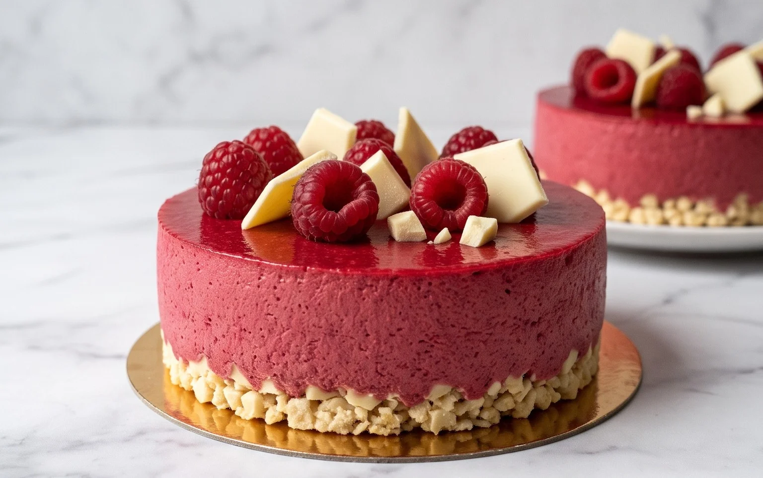 Bavarois Framboise & Croustillant Chocolat Blanc Facile